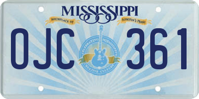 MS license plate OJC361