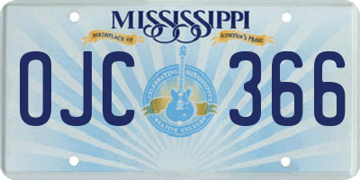 MS license plate OJC366