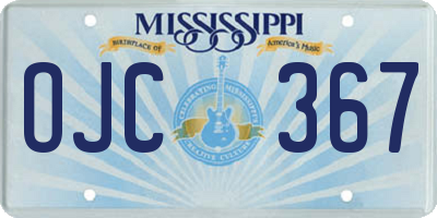MS license plate OJC367