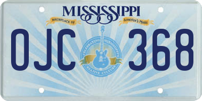 MS license plate OJC368