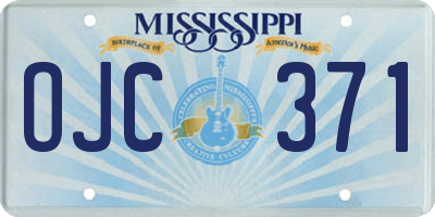 MS license plate OJC371