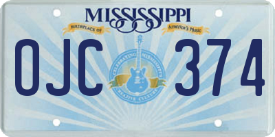MS license plate OJC374