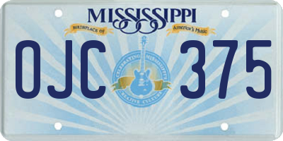 MS license plate OJC375