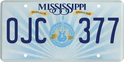 MS license plate OJC377