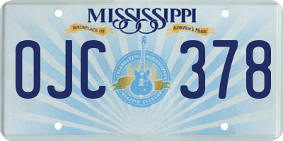 MS license plate OJC378
