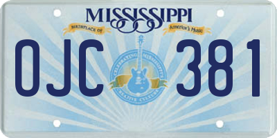 MS license plate OJC381