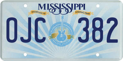 MS license plate OJC382