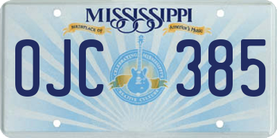 MS license plate OJC385