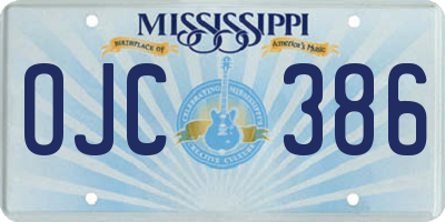MS license plate OJC386