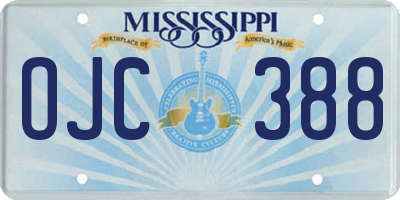 MS license plate OJC388