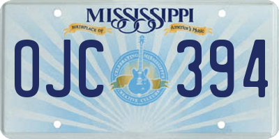 MS license plate OJC394