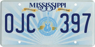 MS license plate OJC397