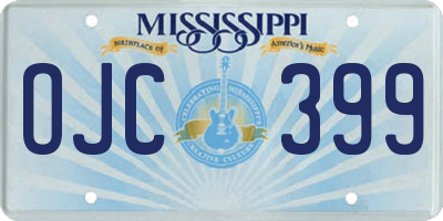 MS license plate OJC399