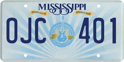 MS license plate OJC401