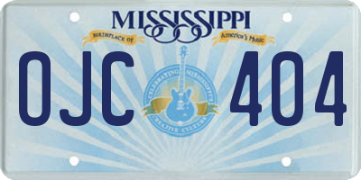 MS license plate OJC404