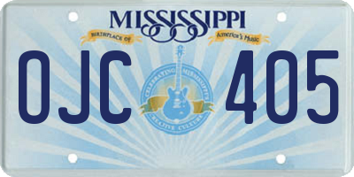 MS license plate OJC405