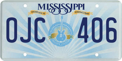 MS license plate OJC406