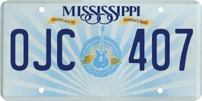 MS license plate OJC407
