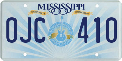 MS license plate OJC410