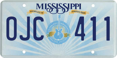 MS license plate OJC411