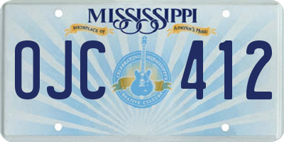 MS license plate OJC412