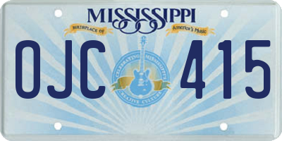 MS license plate OJC415
