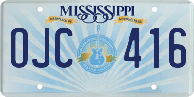 MS license plate OJC416