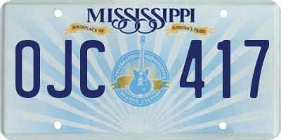 MS license plate OJC417