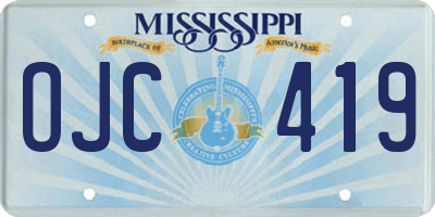 MS license plate OJC419