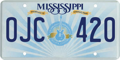MS license plate OJC420