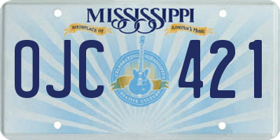 MS license plate OJC421