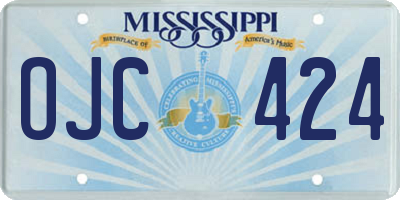 MS license plate OJC424
