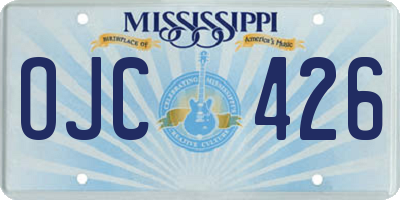 MS license plate OJC426