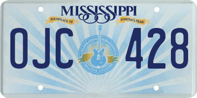 MS license plate OJC428