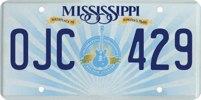 MS license plate OJC429