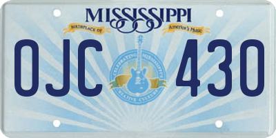 MS license plate OJC430