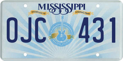 MS license plate OJC431