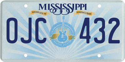 MS license plate OJC432