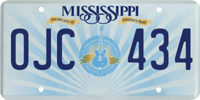 MS license plate OJC434