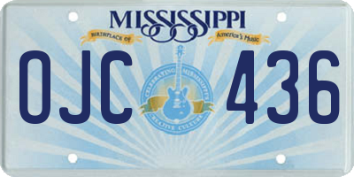 MS license plate OJC436