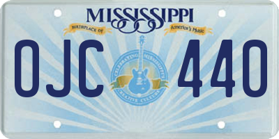 MS license plate OJC440