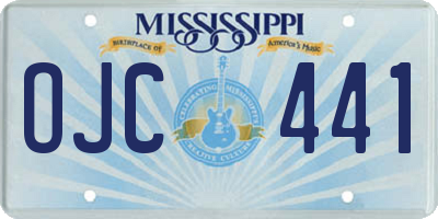 MS license plate OJC441