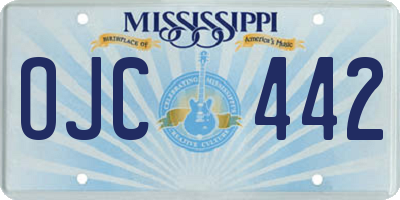 MS license plate OJC442