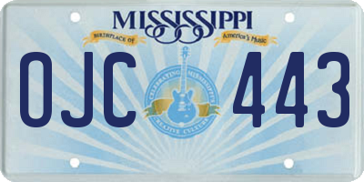 MS license plate OJC443