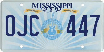 MS license plate OJC447
