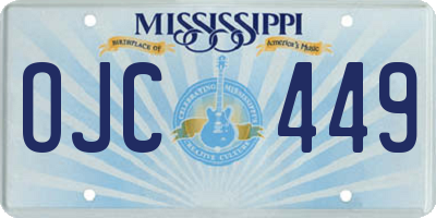 MS license plate OJC449