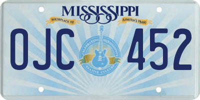 MS license plate OJC452