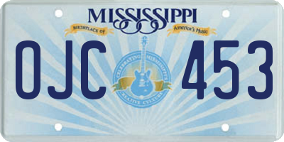 MS license plate OJC453