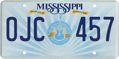 MS license plate OJC457