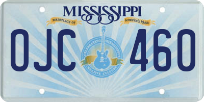MS license plate OJC460
